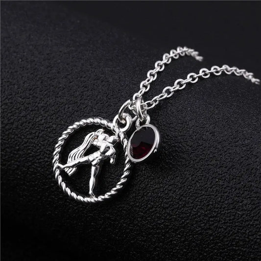 Skyrim Twelve Constellations Charm Necklace For Women Girl Zodiac Signs Jewelry Astrology Chokers Necklace Cancer Virgo Pisces 2