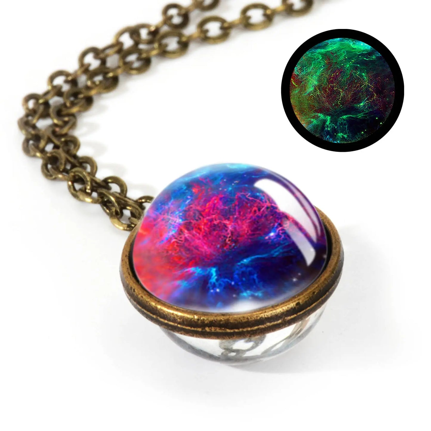 Nebula Galaxy Double Sided Pendant Necklace Mystic Oasis Gifts Necklace