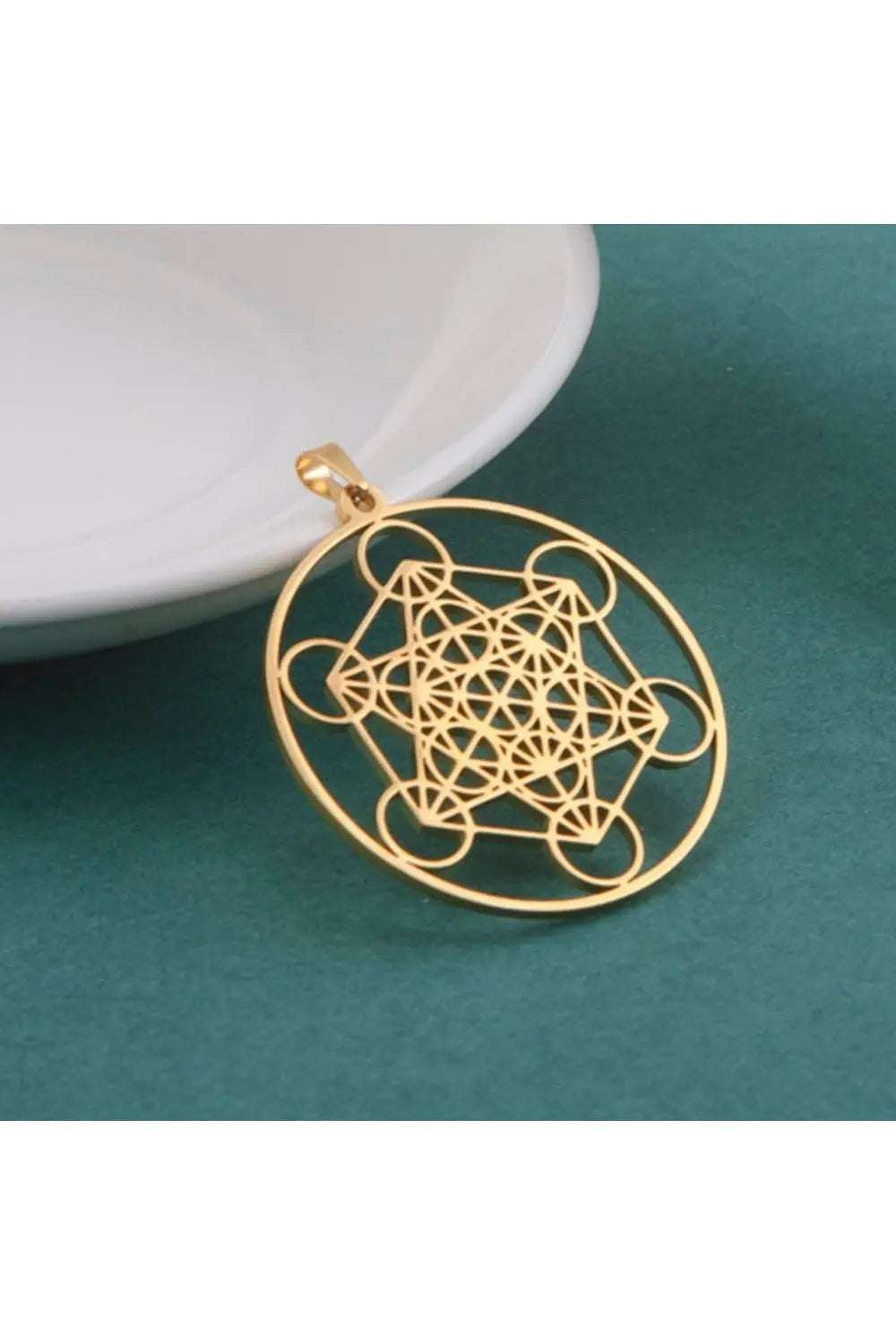 Dawapara Metatron Cube Pendant for Necklace Stainless Steel Charms for Jewelry Making Sacred Geometric Kabbalistic Tree of Life - Mystic Oasis Gifts