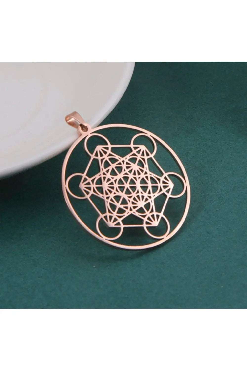 Dawapara Metatron Cube Pendant for Necklace Stainless Steel Charms for Jewelry Making Sacred Geometric Kabbalistic Tree of Life - Mystic Oasis Gifts