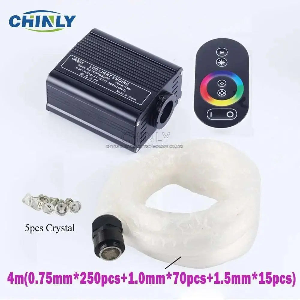 16W RGB Fiber Optic Star Light Ceiling Kit LED Lights Engine RF Touch Control 2m 3m 4m Optical Fiber Cable - Mystic Oasis Gifts