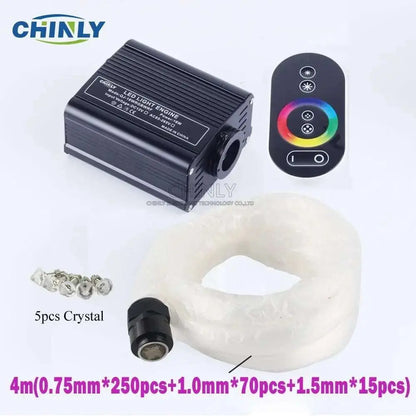16W RGB Fiber Optic Star Light Ceiling Kit LED Lights Engine RF Touch Control 2m 3m 4m Optical Fiber Cable - Mystic Oasis Gifts