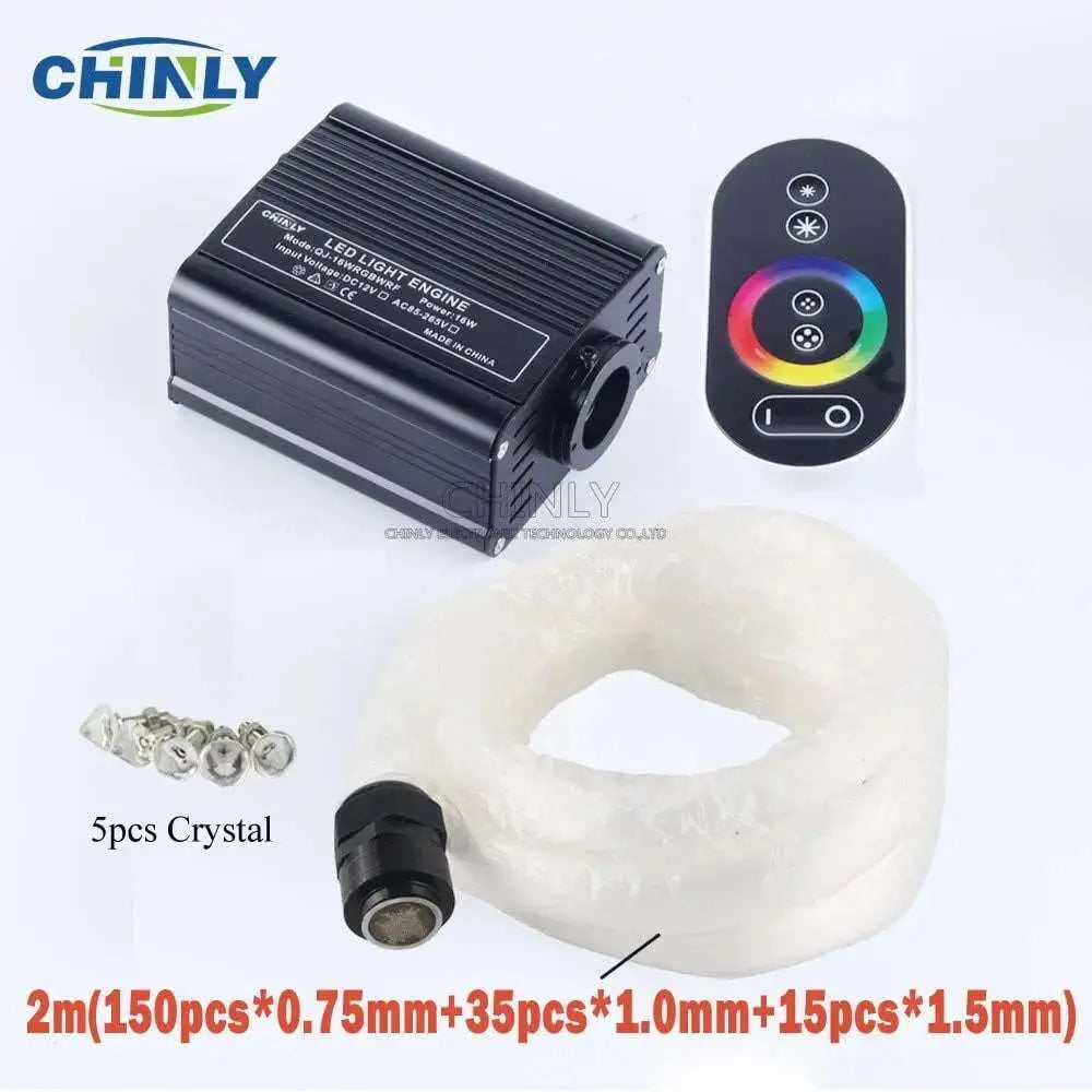 16W RGB Fiber Optic Star Light Ceiling Kit LED Lights Engine RF Touch Control 2m 3m 4m Optical Fiber Cable - Mystic Oasis Gifts
