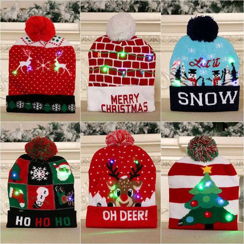 Light Up Knitted Christmas Beanie Christmas Mystic Oasis Gifts Hat