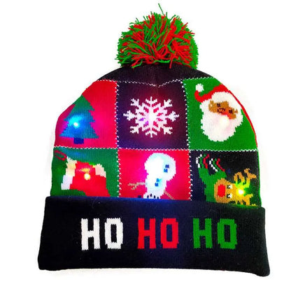 Light Up Knitted Christmas Beanie Christmas Mystic Oasis Gifts Hat