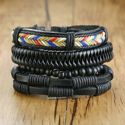 Braided Leather Wrap Bracelets Wristbands - Mystic Oasis Gifts