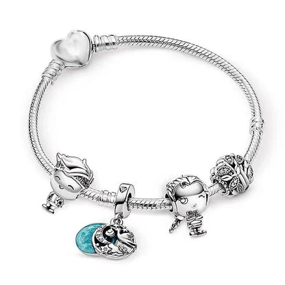 a charm bracelet with charms on it