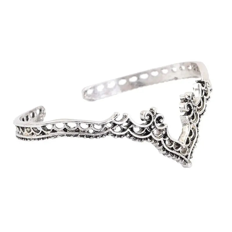 Vintage Tribal Cuff Bracelet - Unique hollow design adding for a touch of artisan craftsmanship for women.