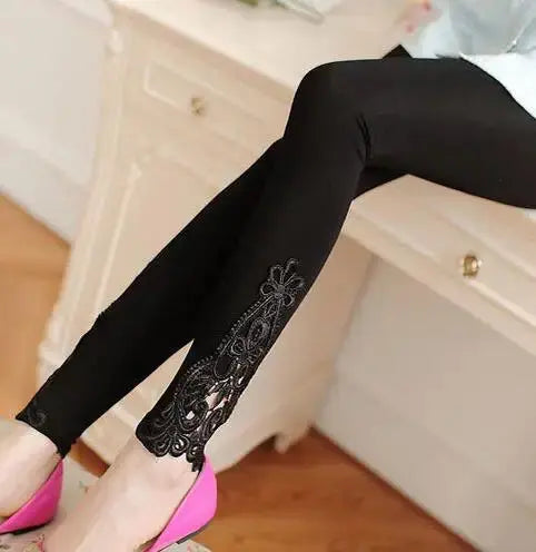 Summer Capri Leggings For Women with Stylish Lace Trim, Available in Plus Sizes - Our top choice for summer capri leggings.