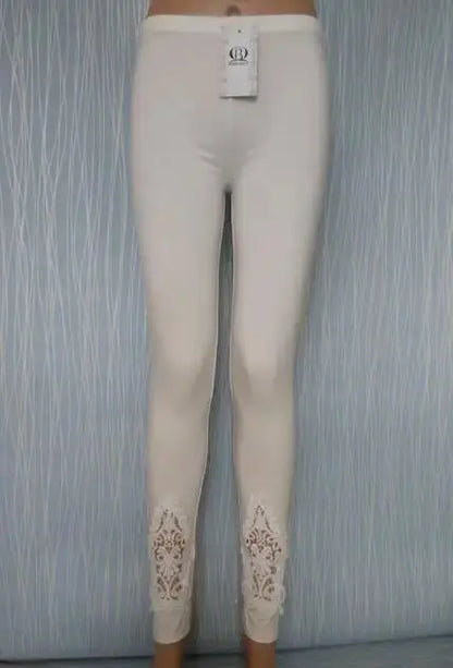 Stylish Summer Capri Leggings For Women in Various Colors - Featuring lace trim for added elegance.