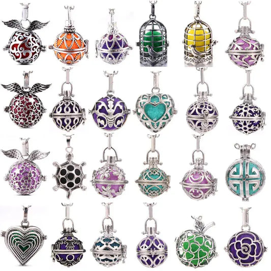 Close-up of the intricate detailing on the Angel Wing Hollow Vintage Necklace, embodying spiritual wellness jewelry for emotional healing.