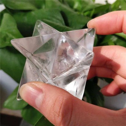 Natural Clear Crystal Merkaba Pendulum Crystal Stones Merkaba Stars Energy Minerals Jewelry Healing Decoration - Mystic Oasis Gifts