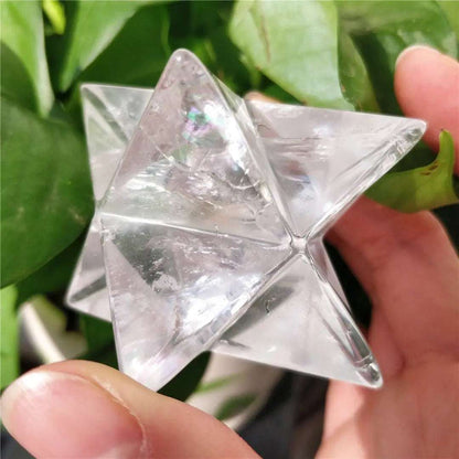 Natural Clear Crystal Merkaba Pendulum Crystal Stones Merkaba Stars Energy Minerals Jewelry Healing Decoration - Mystic Oasis Gifts