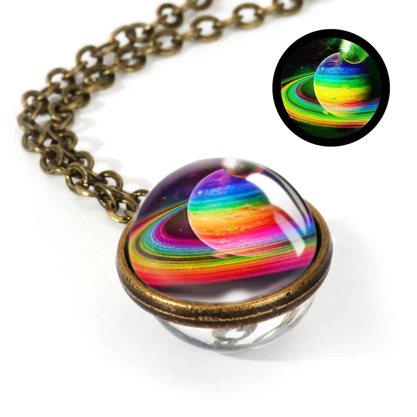 Nebula Galaxy Double Sided Pendant Necklace Mystic Oasis Gifts Necklace