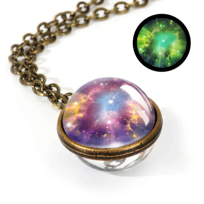 Nebula Galaxy Double Sided Pendant Necklace Mystic Oasis Gifts Necklace