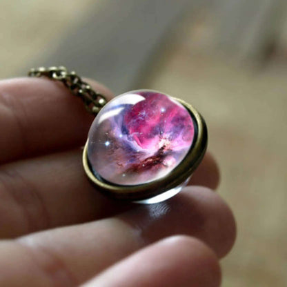 Nebula Galaxy Double Sided Pendant Necklace Mystic Oasis Gifts Necklace