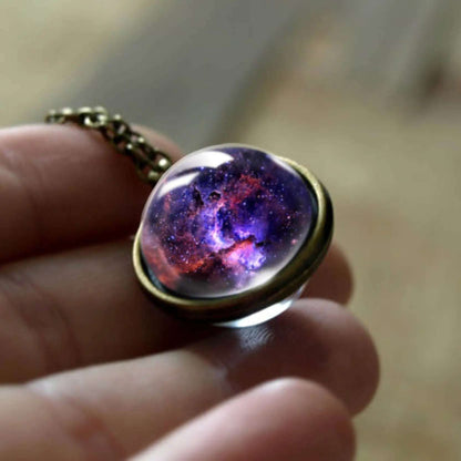 Nebula Galaxy Double Sided Pendant Necklace Mystic Oasis Gifts Necklace