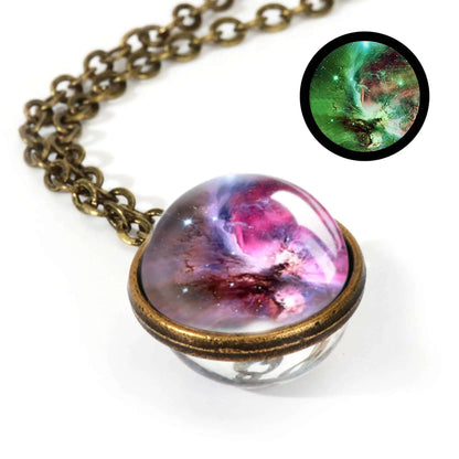 Nebula Galaxy Double Sided Pendant Necklace Mystic Oasis Gifts Necklace