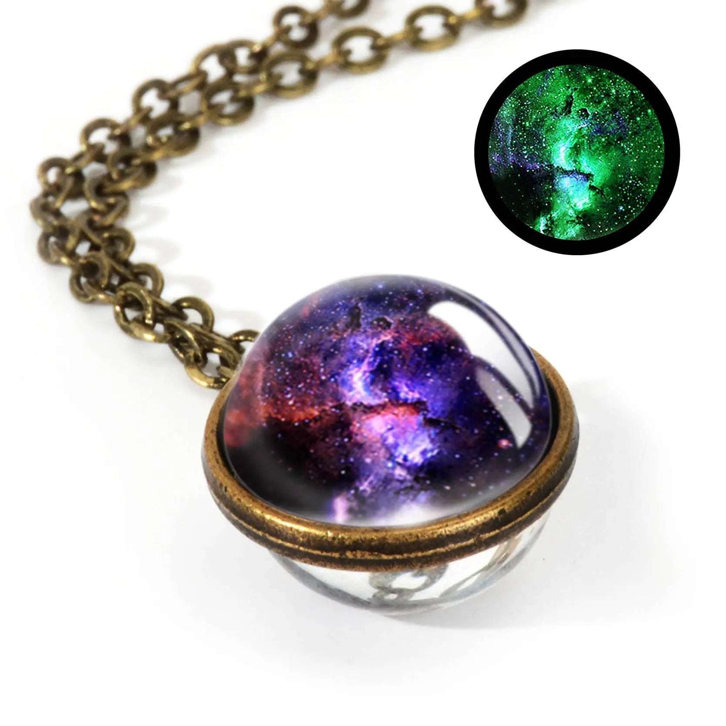 Nebula Galaxy Double Sided Pendant Necklace Mystic Oasis Gifts Necklace
