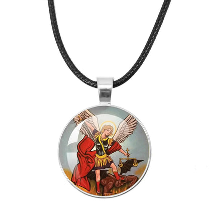 Lifestyle image featuring the St. Michael Archangel Protection Necklace - Divine Shield Pendant in an outdoor setting.
