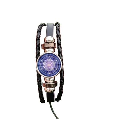 Metatron Cube Sacred Geometry Bracelet with adjustable design, perfect for meditation and spiritual practices.