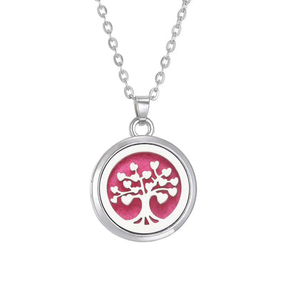 Fashion forward look with the Tree of Life stainless steel aroma necklace, suitable for any occasion - Tree of Life Aromatherapy Necklace