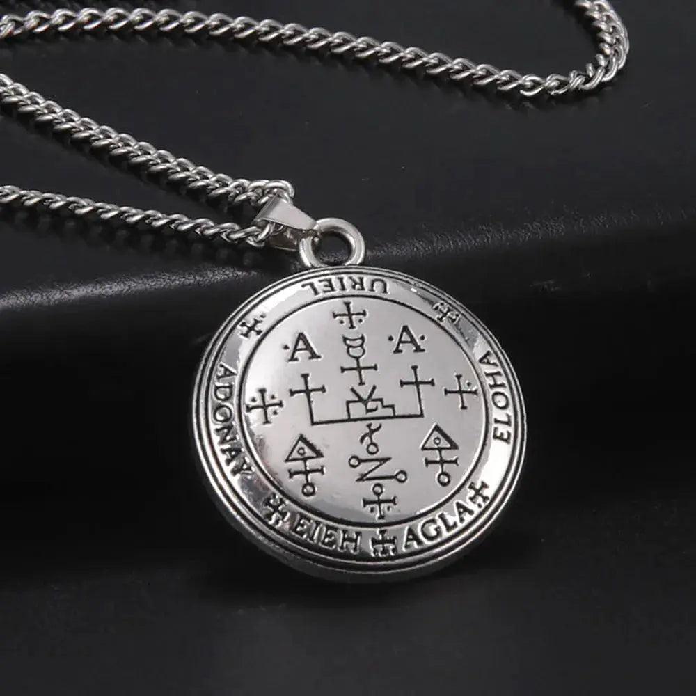 Dawapara Archangel Seal Uriel Michael Gabriel Necklace Spiritual Protection Amulets Guardian Angel Medallion Jewelry Mystic Oasis Gifts