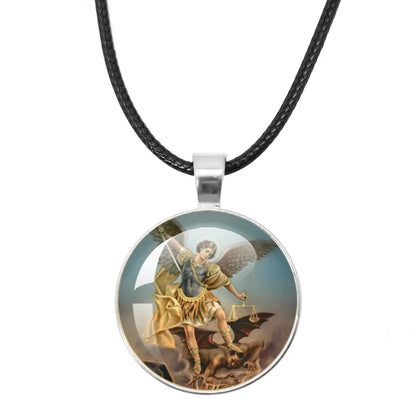 Artistic shot of the St. Michael Archangel Protection Necklace - Divine Shield Pendant emphasizing its spiritual significance.