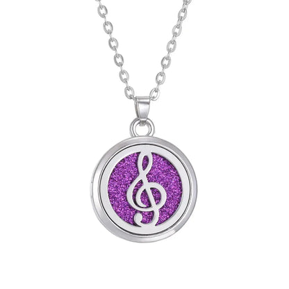 A women’s fashion accessory, the Tree of Life Stainless Steel Aroma Necklace styled with casual attire - stainless steel aroma necklace