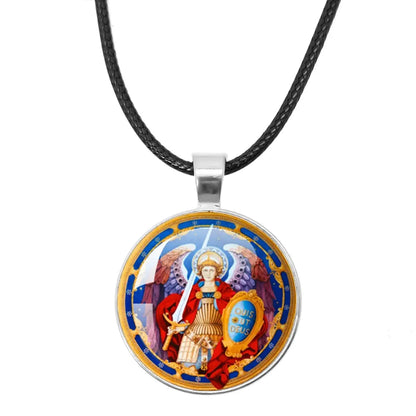 St. Michael Archangel Protection Necklace - Divine Shield Pendant alongside other protective symbols.