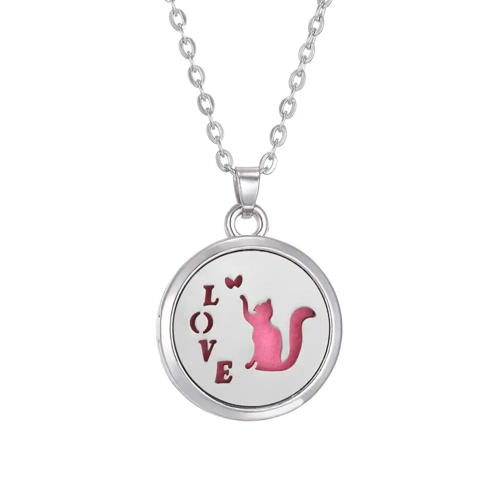 Trendy wear featuring the Tree of Life stainless steel aroma necklace with vibrant outfits - Tree of Life Aromatherapy Necklace