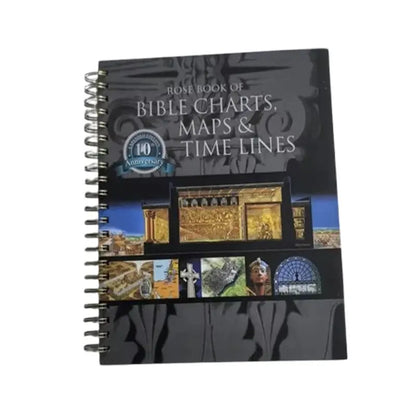 A beautifully designed cover of the Bible Charts, Maps & Time Lines - 10th Anniversary Edition Study Guide, emphasizing its role as a comprehensive bible timeline guide.