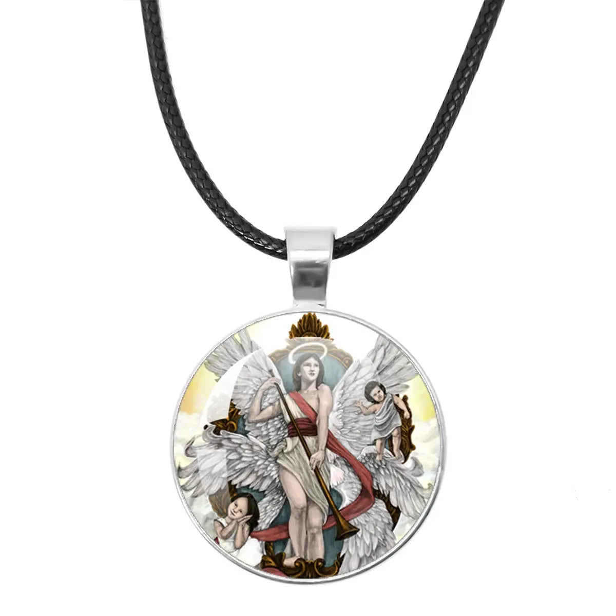St. Michael Archangel Protection Necklace - Divine Shield Pendant showcased in a serene lifestyle environment.