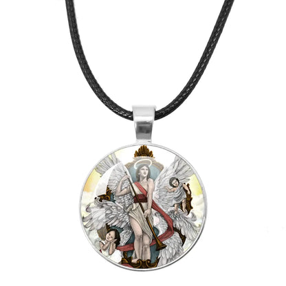 St. Michael Archangel Protection Necklace - Divine Shield Pendant showcased in a serene lifestyle environment.