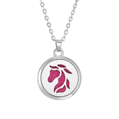 Tree of Life Aromatherapy Necklace featured in an essential oil application, highlighting the stainless steel diffuser design - stainless steel aroma necklace