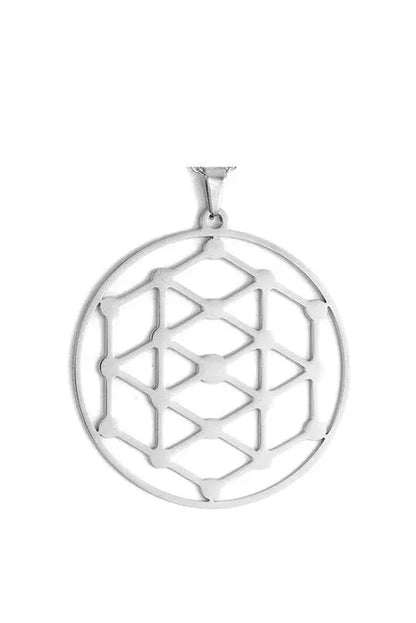 Dawapara Metatron Cube Pendant for Necklace Stainless Steel Charms for Jewelry Making Sacred Geometric Kabbalistic Tree of Life - Mystic Oasis Gifts