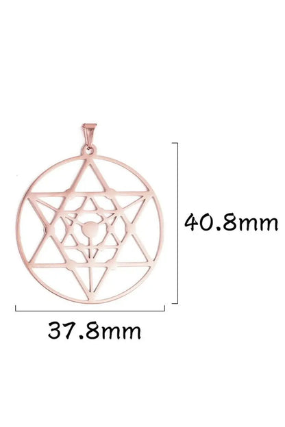 Dawapara Metatron Cube Pendant for Necklace Stainless Steel Charms for Jewelry Making Sacred Geometric Kabbalistic Tree of Life - Mystic Oasis Gifts