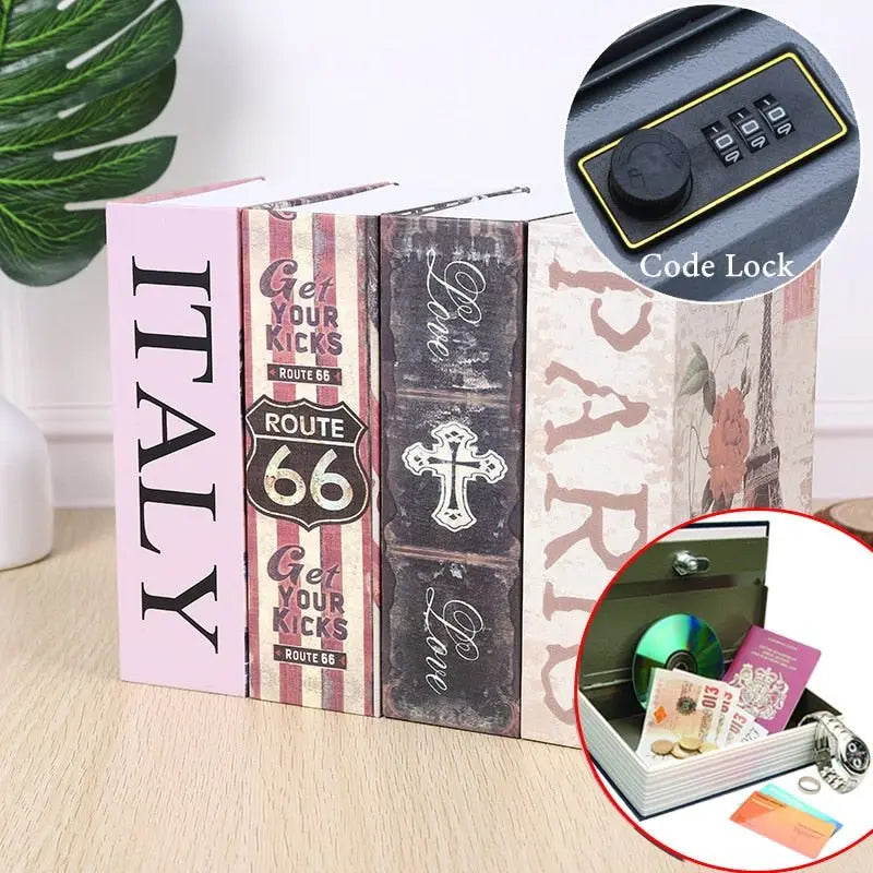 Size S 10/Color Combination Lock Hidden Box Security Lock Key Lock Strongbox Steel Simulation Book New Fashion 118*115*55mm 1