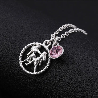 Skyrim Twelve Constellations Charm Necklace For Women Girl Zodiac Signs Jewelry Astrology Chokers Necklace Cancer Virgo Pisces 7