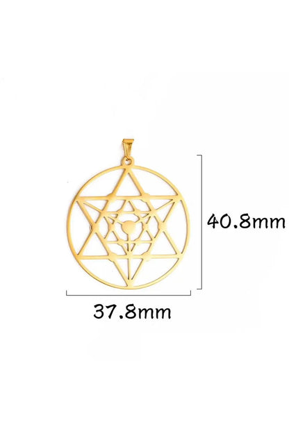 Dawapara Metatron Cube Pendant for Necklace Stainless Steel Charms for Jewelry Making Sacred Geometric Kabbalistic Tree of Life - Mystic Oasis Gifts