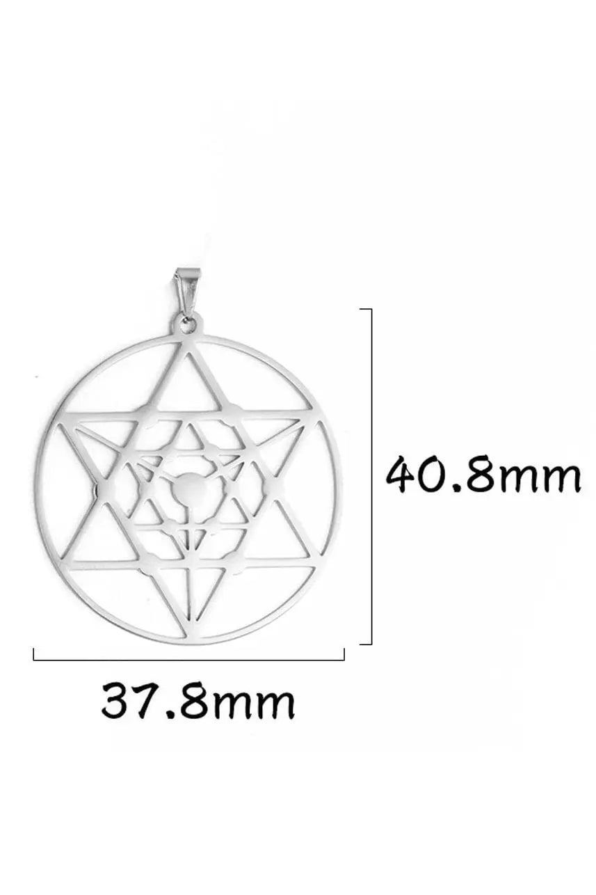 Dawapara Metatron Cube Pendant for Necklace Stainless Steel Charms for Jewelry Making Sacred Geometric Kabbalistic Tree of Life - Mystic Oasis Gifts