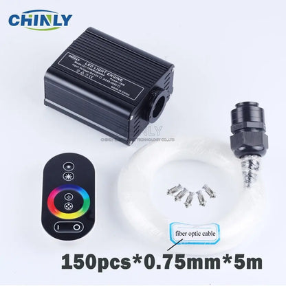 16W RGB Fiber Optic Star Light Ceiling Kit LED Lights Engine RF Touch Control 2m 3m 4m Optical Fiber Cable - Mystic Oasis Gifts