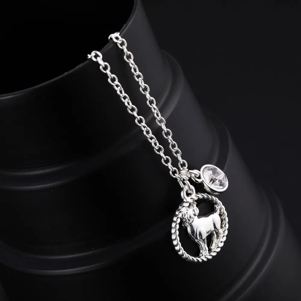 Skyrim Twelve Constellations Charm Necklace For Women Girl Zodiac Signs Jewelry Astrology Chokers Necklace Cancer Virgo Pisces 18