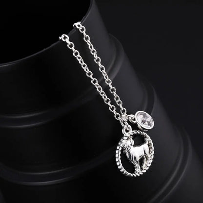 Skyrim Twelve Constellations Charm Necklace For Women Girl Zodiac Signs Jewelry Astrology Chokers Necklace Cancer Virgo Pisces 18