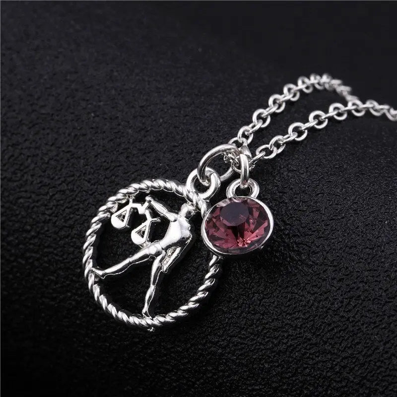 Skyrim Twelve Constellations Charm Necklace For Women Girl Zodiac Signs Jewelry Astrology Chokers Necklace Cancer Virgo Pisces 12