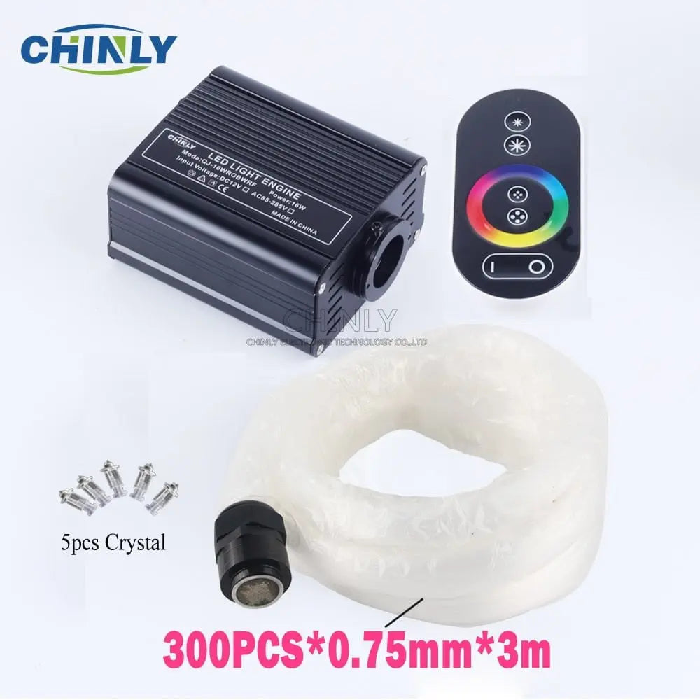 16W RGB Fiber Optic Star Light Ceiling Kit LED Lights Engine RF Touch Control 2m 3m 4m Optical Fiber Cable - Mystic Oasis Gifts