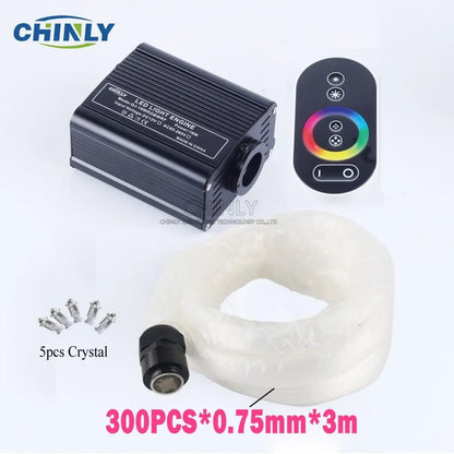 16W RGB Fiber Optic Star Light Ceiling Kit LED Lights Engine RF Touch Control 2m 3m 4m Optical Fiber Cable - Mystic Oasis Gifts