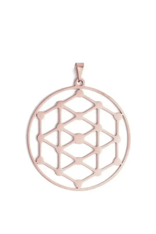 Dawapara Metatron Cube Pendant for Necklace Stainless Steel Charms for Jewelry Making Sacred Geometric Kabbalistic Tree of Life - Mystic Oasis Gifts