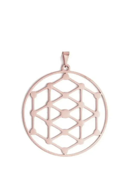 Dawapara Metatron Cube Pendant for Necklace Stainless Steel Charms for Jewelry Making Sacred Geometric Kabbalistic Tree of Life - Mystic Oasis Gifts