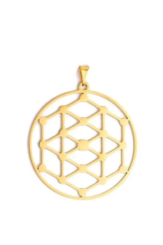 Dawapara Metatron Cube Pendant for Necklace Stainless Steel Charms for Jewelry Making Sacred Geometric Kabbalistic Tree of Life - Mystic Oasis Gifts